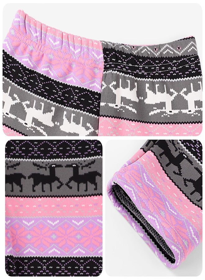 BOOPH Girls Winter Thick Warm Pant Fleece Lined Leggings 6-7Y Elk Purple - Image 3
